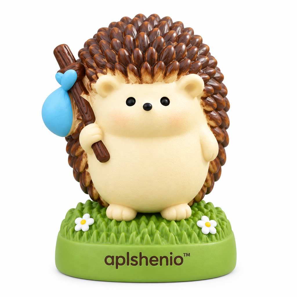 aplskenio™ Cute Hedgehog Garden Figurine with Bindle
