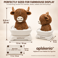 aplskenio™ Highland Cow Pebble Pot Figurine