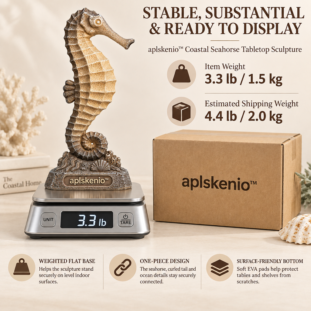 aplskenio™ Coastal Seahorse Tabletop Sculpture