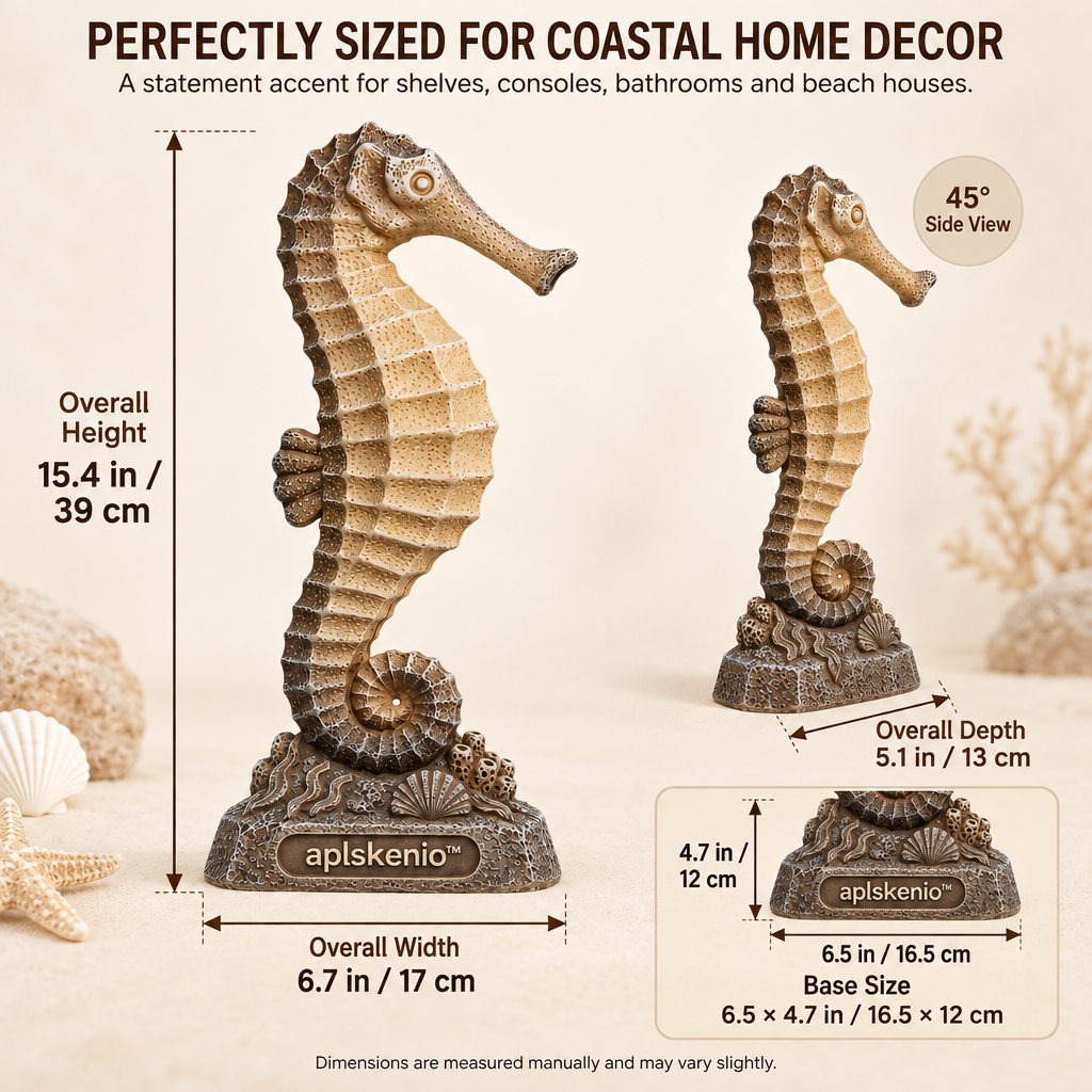 aplskenio™ Coastal Seahorse Tabletop Sculpture