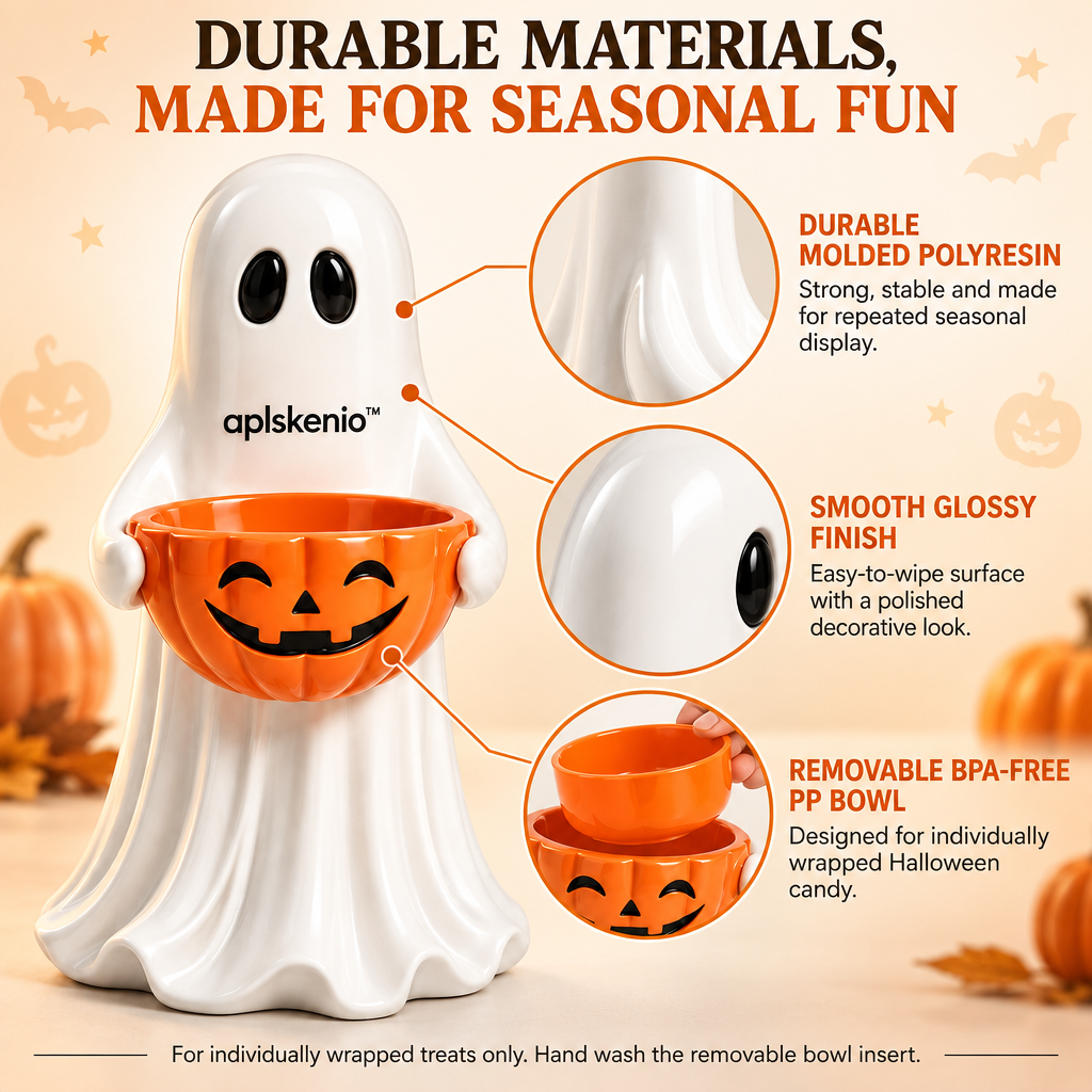 aplskenio™ Halloween Ghost Candy Bowl Holder