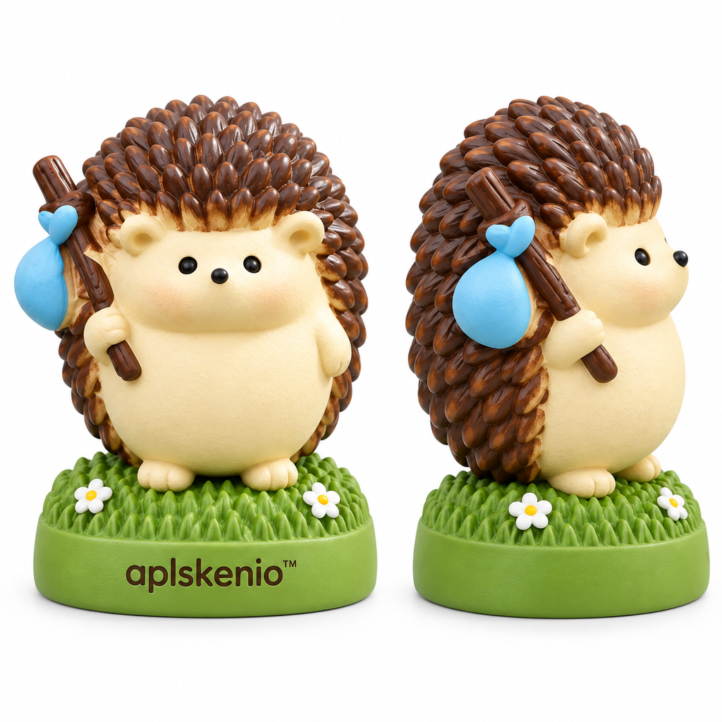 aplskenio™ Cute Hedgehog Garden Figurine with Bindle