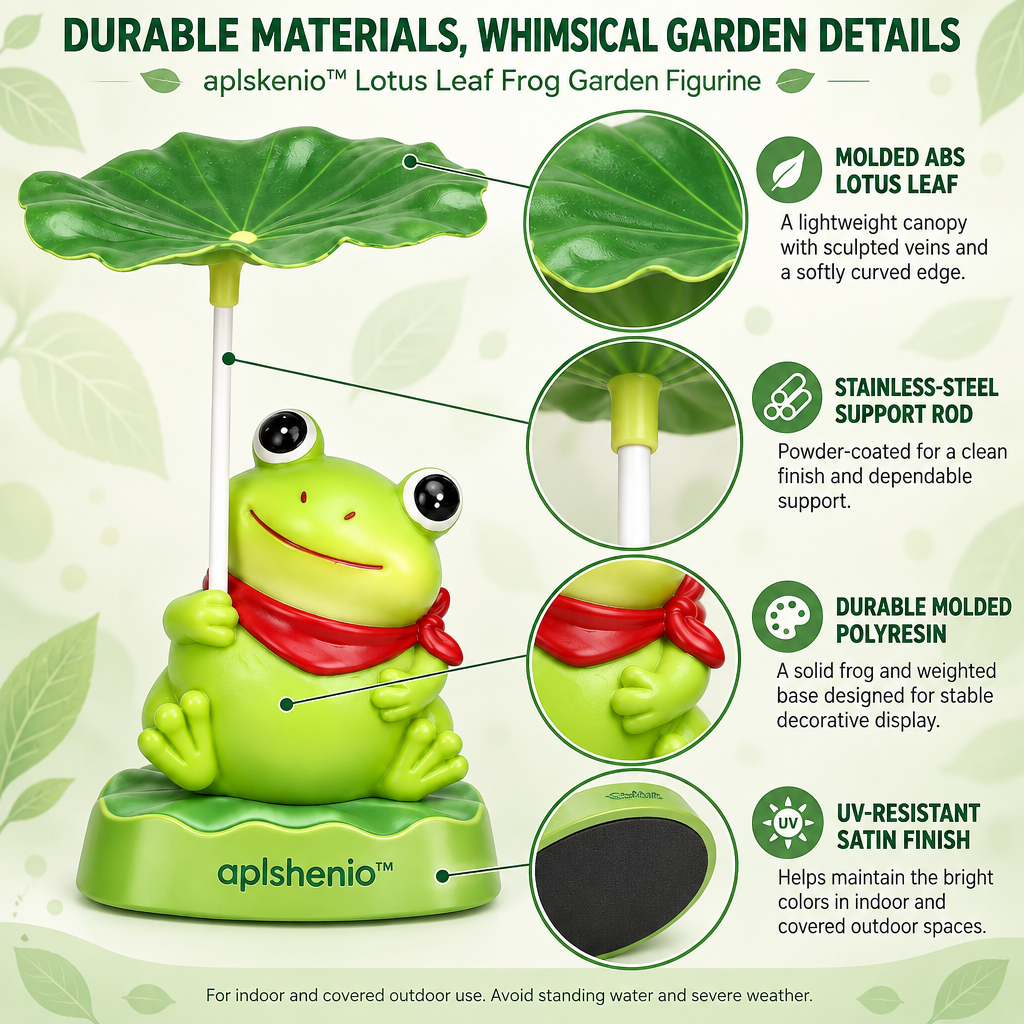 aplskenio™ Lotus Leaf Frog Garden Figurine