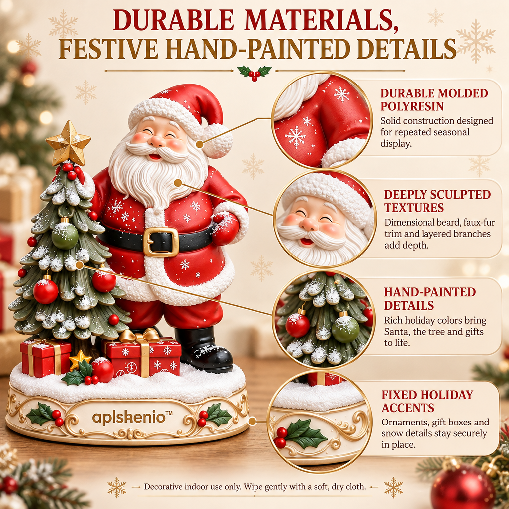 aplskenio™ Santa’s Christmas Tree Figurine
