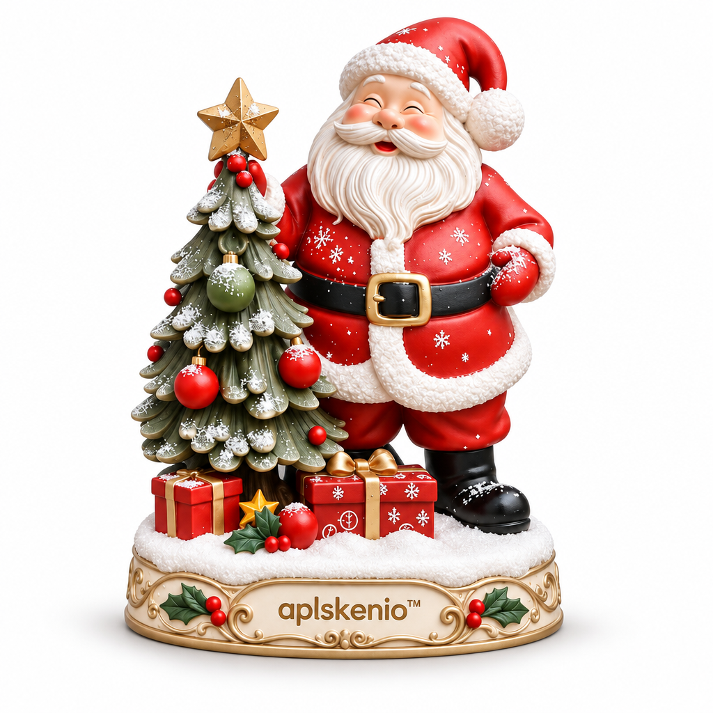 aplskenio™ Santa’s Christmas Tree Figurine