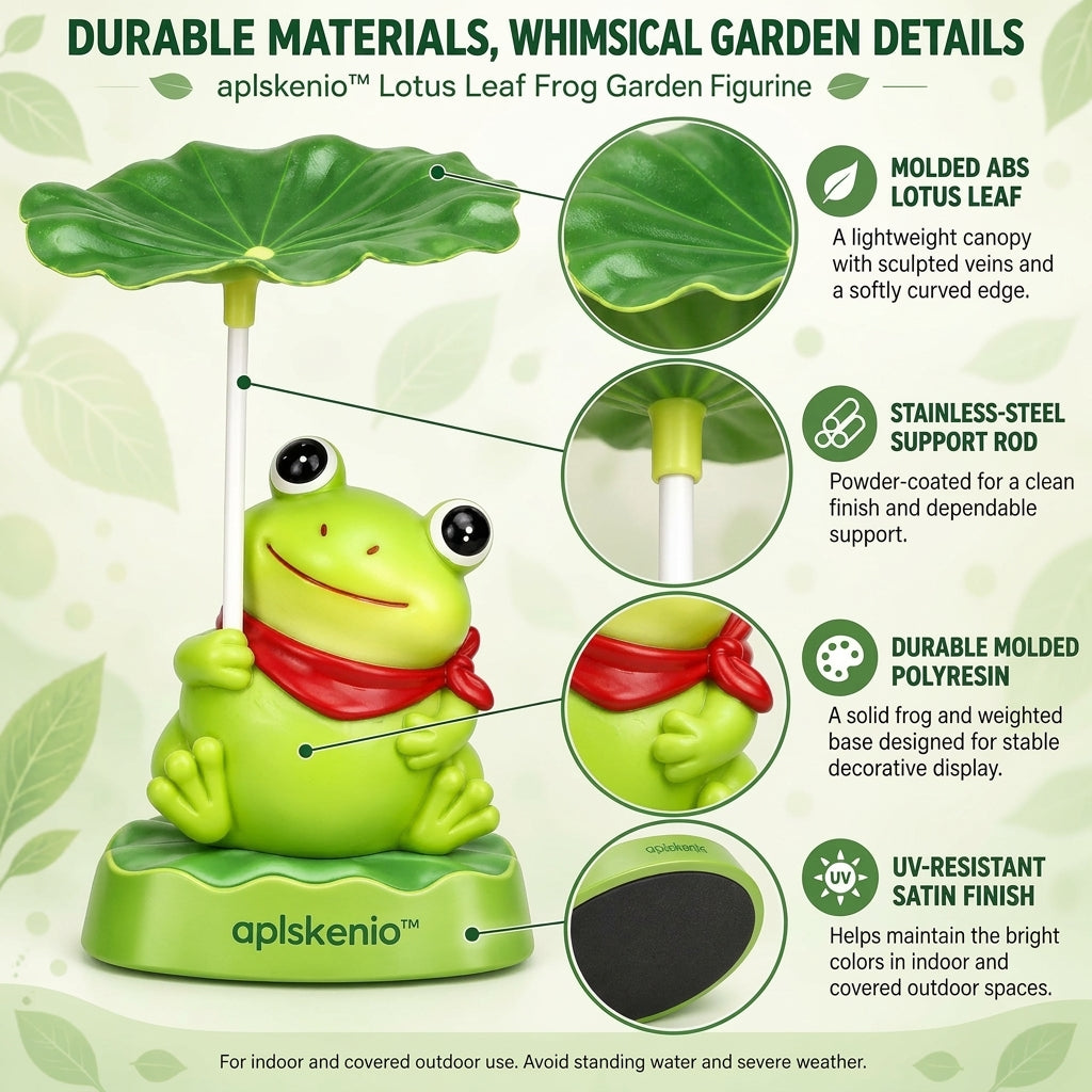 aplskenio™ Lotus Leaf Frog Garden Figurine